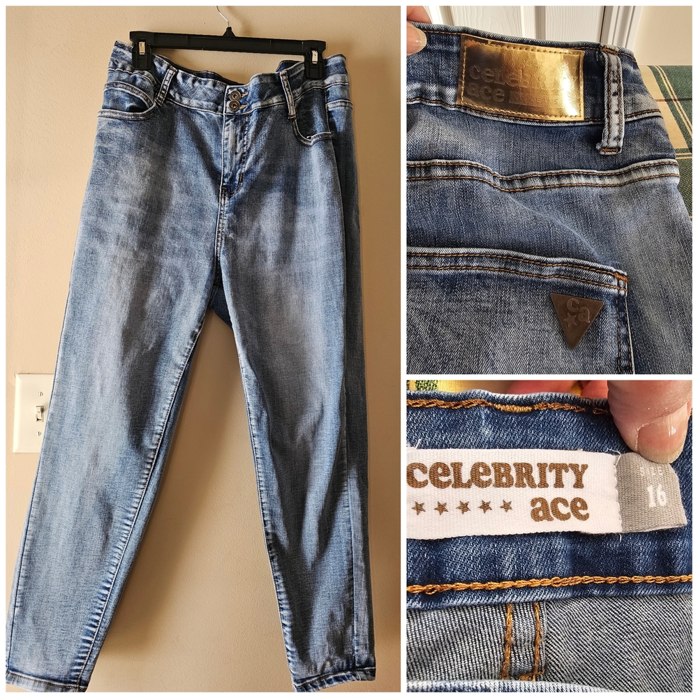 Celebrity Ace High-Rise Medium Wash Skinny Jeans - Size 16